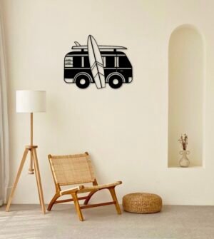 Décoration murale Le Van, Créart Bordeaux, tableau en bois noir découpé au laser