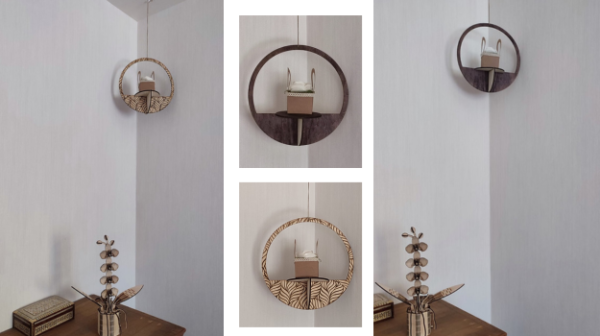 suspension ronde étagere feuillage 2