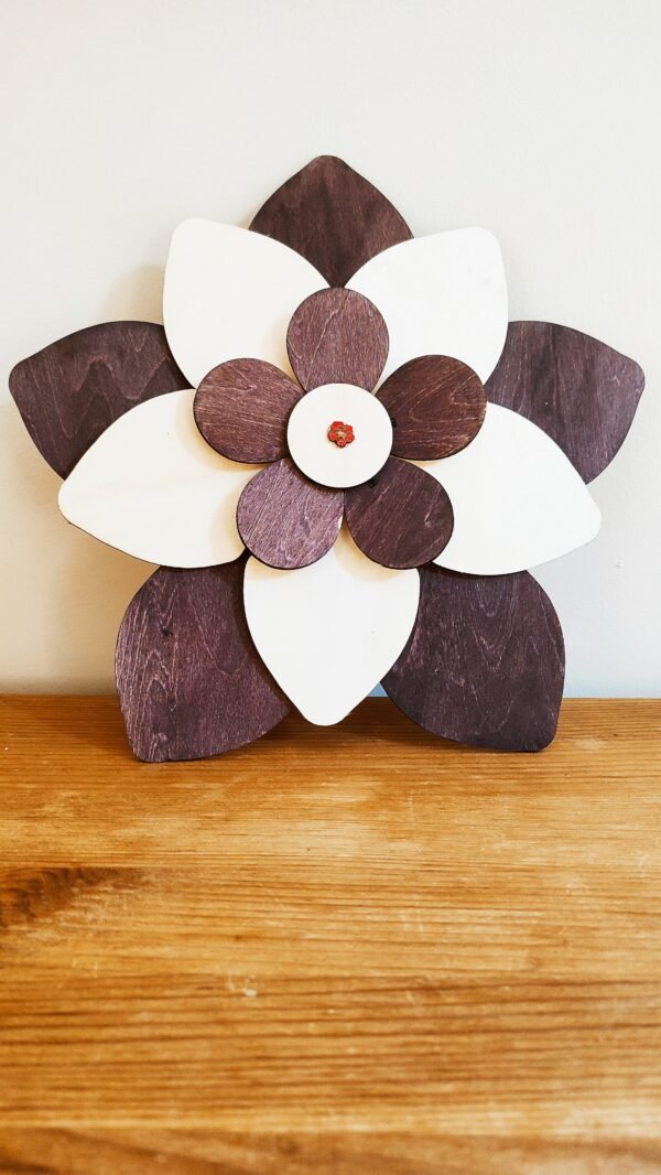 🌸 Fleur Murale en Bois – Décoration Artisanale & Élégante | Créa Coquelicot