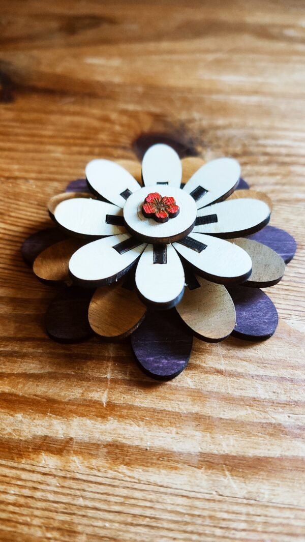 🌸 Fleur Murale en Bois – Décoration Artisanale & Élégante | Créa Coquelicot