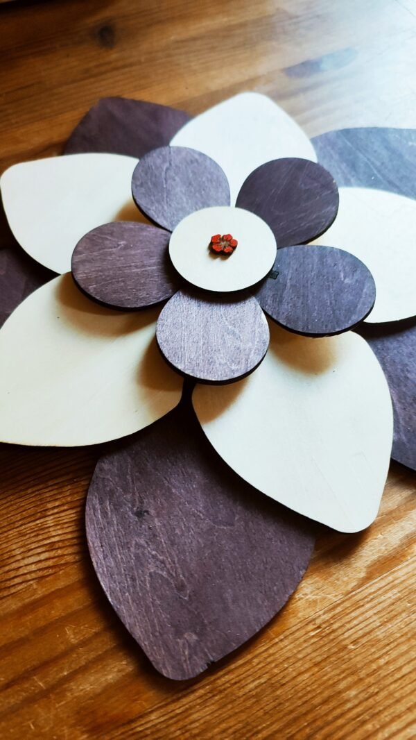 🌸 Fleur Murale en Bois – Décoration Artisanale & Élégante | Créa Coquelicot
